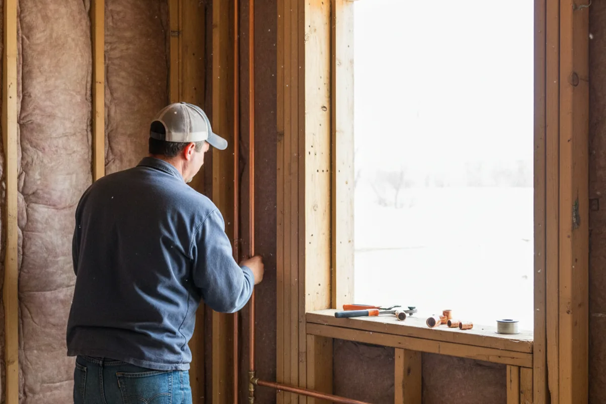 Licensed plumber running new copper supply lines in a Boiling Springs home