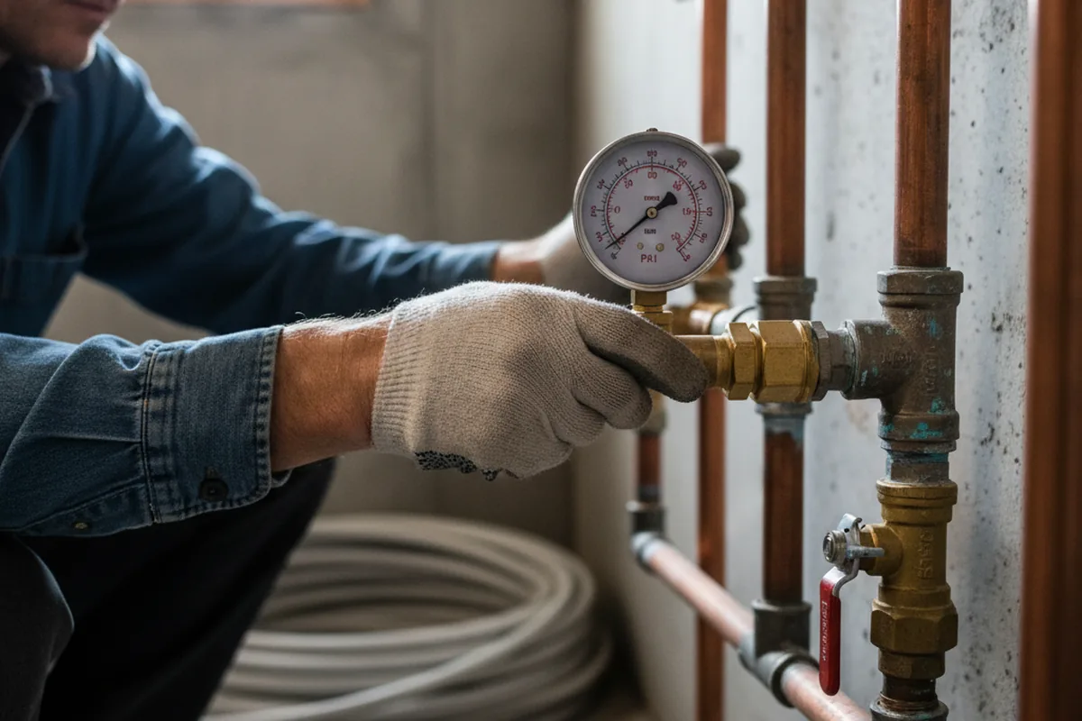 Pressure testing a repaired line during Water Line Repair in Boiling Springs